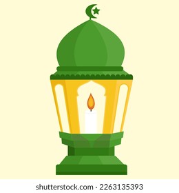 Ilustración de linternas de lámparas de velas, diseño vectorial plano de Ramadán