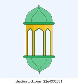 Ilustración de linternas de lámparas de velas, diseño vectorial plano de Ramadán