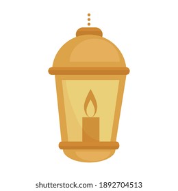 Candle in lantern design, Fire flame candlelight light spirituality burn and decoration theme Vector illustration