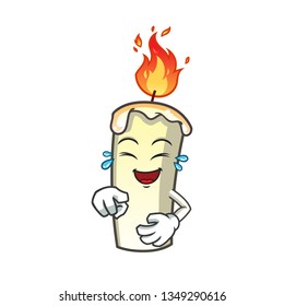 candle laughing loudly mascot vector cartoon illustration