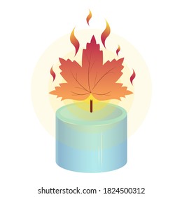 Velas con hojas asociadas a la luz