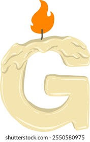 Candle Letter Alphabet Vector Element G