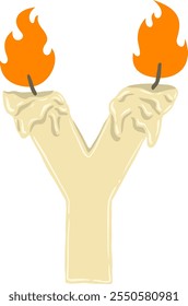 Candle Letter Alphabet Vector Element Y