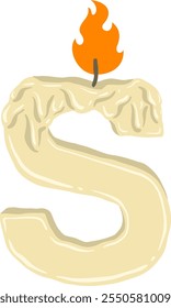 Candle Letter Alphabet Vector Element S