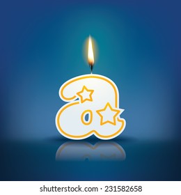 Candle letter a with flame - eps 10 vector illustration