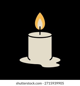 Fondo de luz de vela para el diseño conmemorativo y de recuerdo. Símbolo de luz de vela de esperanza y Vector plano de memoria. Vector de diseño plano minimalista de la luz de la vela del recuerdo. Luz de vela mínima