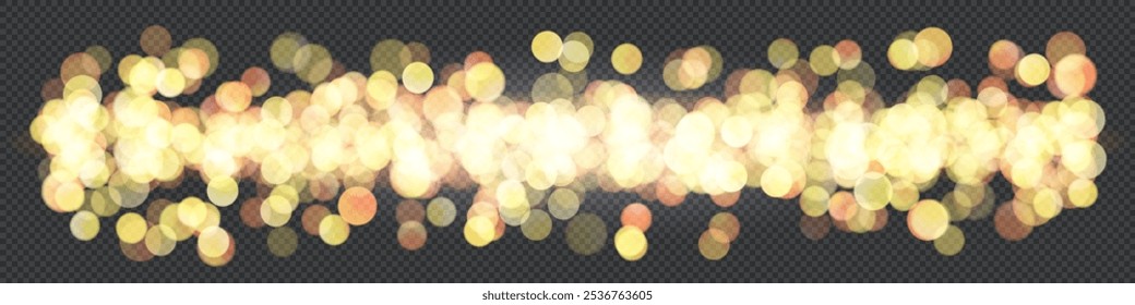 Kerzenlicht Bokeh transparentes Muster mit Overlay-Effekte und Farbverlauf-Mesh. Festliche Tasche mit gelben und goldenen Kreisen. Religiöse Zeremonie oder Feier verschwommen bg. Vektorgrafik