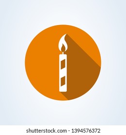 candle light burn flat style. icon isolated on white background. Vector illustration 