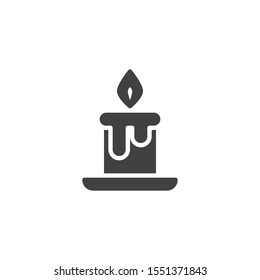 Candle light burn vector icon. filled flat sign for mobile concept and web design. Christmas candle glyph icon. Symbol, logo illustration. Vector graphics