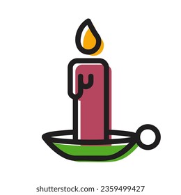 candle of light colored outline icon
