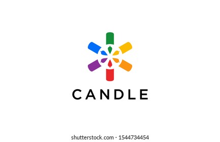 Candle Light Colorful Community Logo Design Inspiration