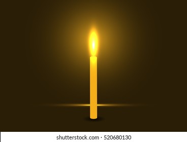 Candle light in dark background vector, drawing by hand vector and digital illustration created without reference image.