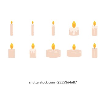 Candle Light Design Element Set