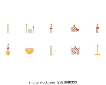 Candle Light Design Element Set