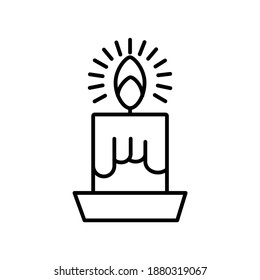 Candle light dinner line icon