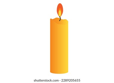 Candle Light Dinner vector, Vector candle with fire. Aromatic decorative round cylindrical candle sticks with burning flames on simple background. With this candle icon you can use it for various need