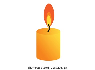 Candle Light Dinner vector, Vector candle with fire. Aromatic decorative round cylindrical candle sticks with burning flames on simple background. With this candle icon you can use it for various need