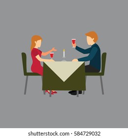 Candle Light Dinner Vector Illustration Stock Vector (Royalty Free ...