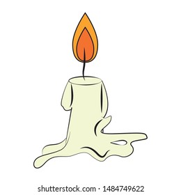 candle light fire flame isolated cartoon vector illustration graphic design