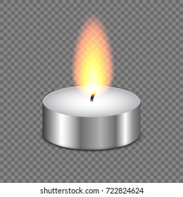 Candle light  flame isolated on transparent background