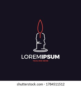 Candle Light Flame Logo Design Vector Illustration