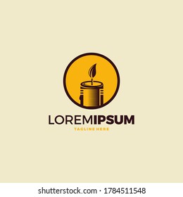 Candle Light Flame Logo Design Vector Illustration