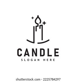 Ilustración del diseño del logotipo de la llama de la luz de las velas