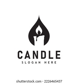 Candle Light Flame Logo Design Illustration