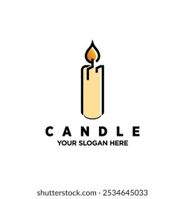 Candle Light Flame Logo Design Illustration