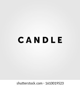 candle light flame logo negative space in candle letter vector illustration