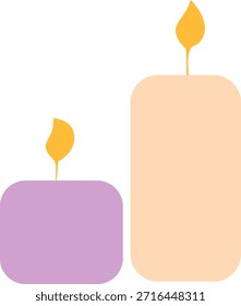 Ilustración vectorial plana de luz de vela