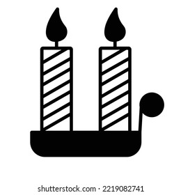 Candle light Half Glyph Vector Icon which can easily modified

