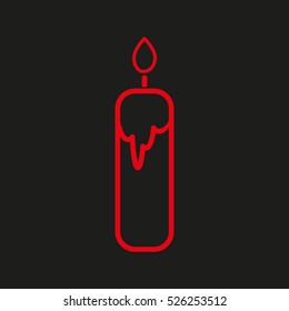 candle, light, holiday, vector icon, eps10