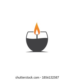 Candle light  icon in flat design vector