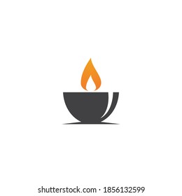 Candle light  icon in flat design vector