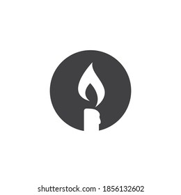 Candle light  icon in flat design vector