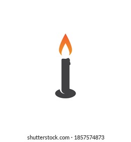 Candle light  icon in flat design vector