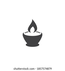 Candle light  icon in flat design vector