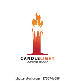 Candle light icon logo design vector template