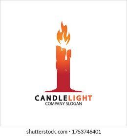 Candle light icon logo design vector template