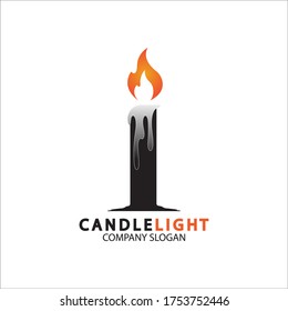 Candle light icon logo design vector template