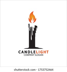 Candle light icon logo design vector template