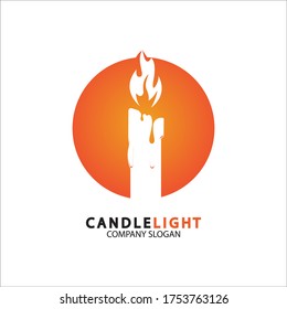 Candle light icon logo design vector template