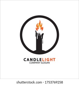 Candle light icon logo design vector template