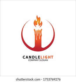 Candle light icon logo design vector template