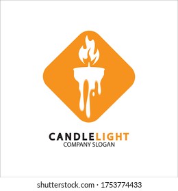Candle light icon logo design vector template