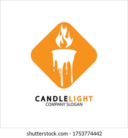 Candle light icon logo design vector template