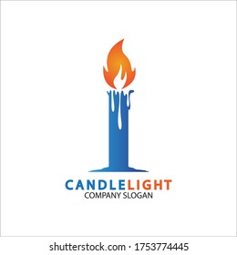 Plantilla vectorial de diseño del logotipo del icono de la luz de las velas
