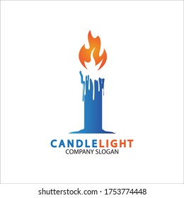 Candle light icon logo design vector template