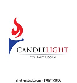 Candle light icon logo design vector template
